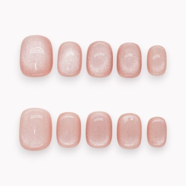 Court Carre Rond Velours Rose Clair