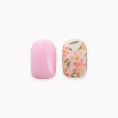 Court Rose 10 Ongles 2 Ongles Fleur 02