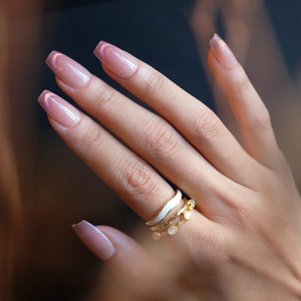 Medium Ballerina - French Gradient Pink Velvet