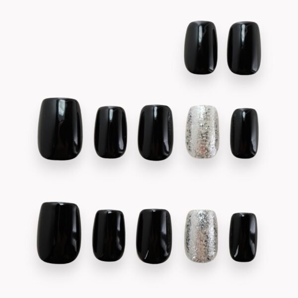 court ballerines 10 ongles 2 ongles noir paillettes