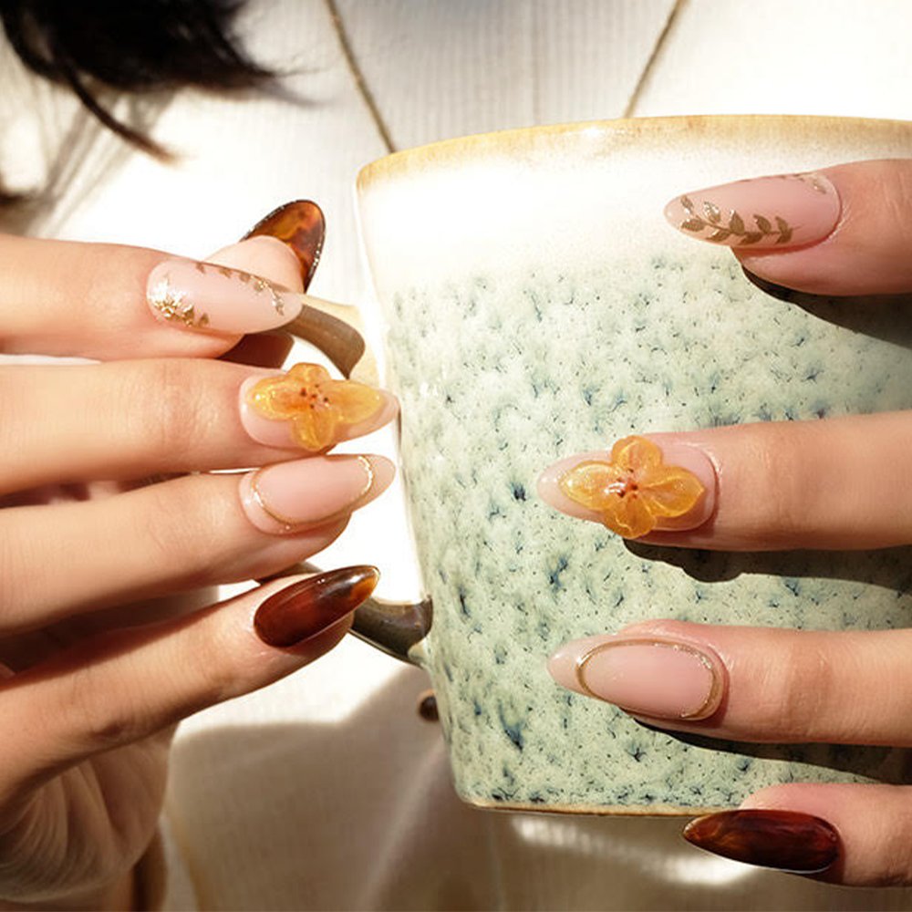 Medium Almond - Autumn Leaves in Amber